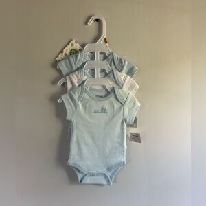 Little Me Newborn Boy 3 Pack Cuddly Bodysuit Short Sleeve NWT